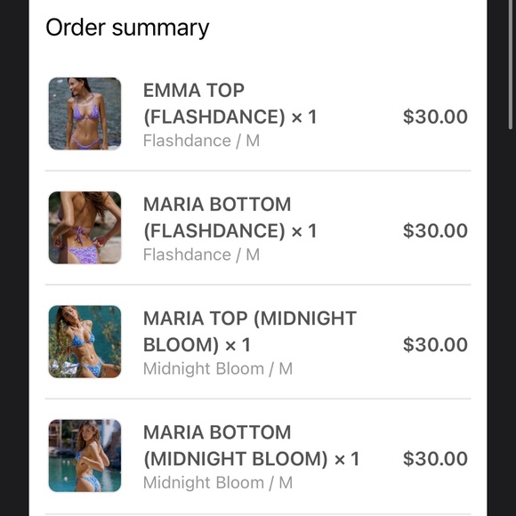 BIKINIS - top and bottom for two bikinis - Picture 1 of 6